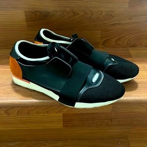 Balenciaga Mens Race Runner Shoes black/orange